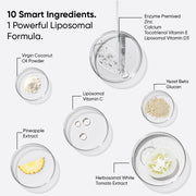 Lipo Crystal ingredients including Liposomal Vitamin C and Herbosomal White Tomato Extract.